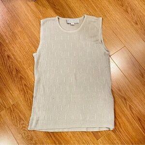 VINTAGE GREY SLEEVELESS KNIT TOP